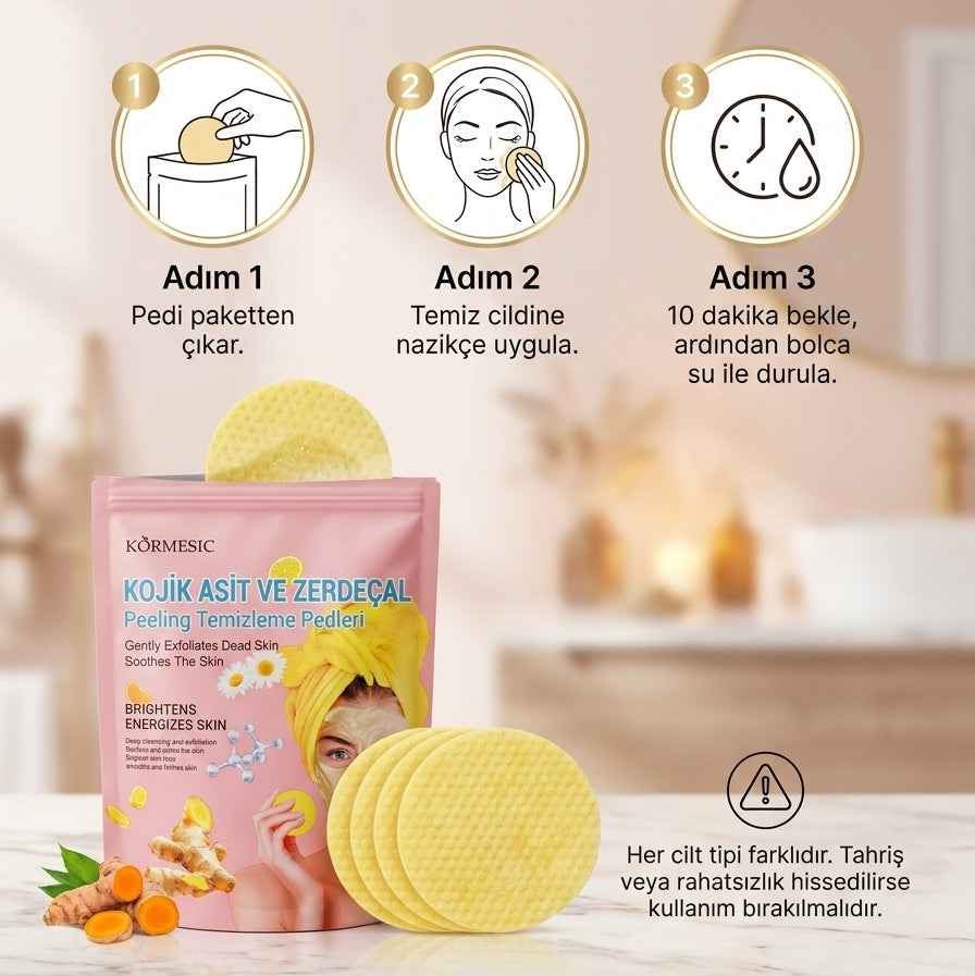 Zerdeçal İçeren Nazik Peeling Pedleri  & Cildiniz Parlasın
